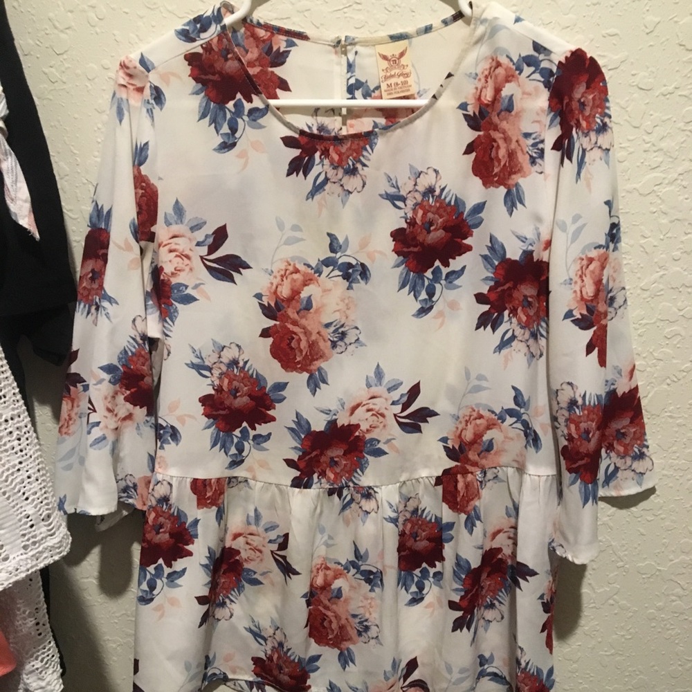 floral quarter sleeve shirt